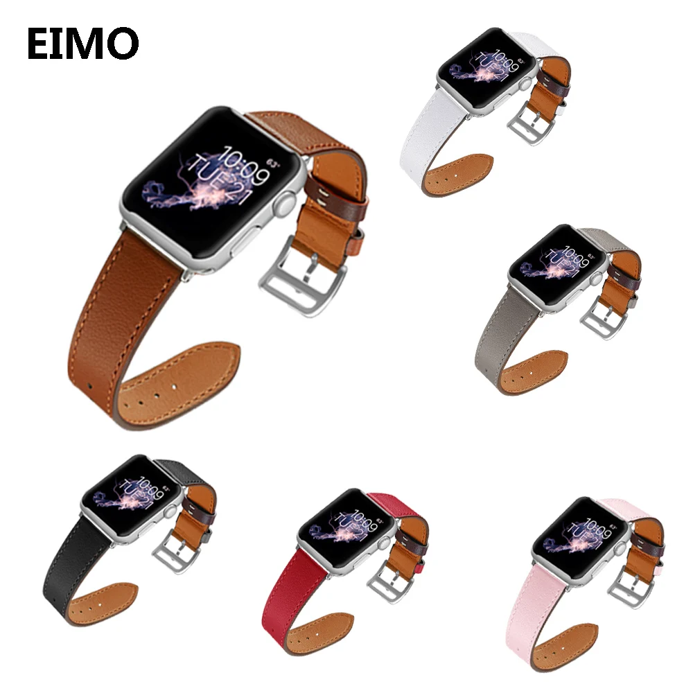 

EIMO Leather strap For Apple Watch Band correa aple watch 42mm 38mm wrist belt bracelet Watchbands iwatch bands Series 3 2 1