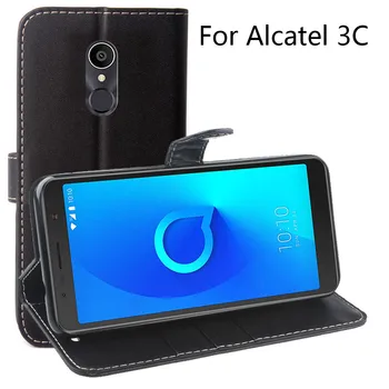 

High Quality PU Leather Case For Alcatel 3C Flip Stand Protective With Card Slots Slim Phone Cover For Alcatel 3C Wallet Case