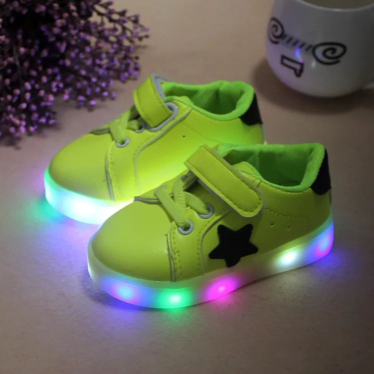 J Ghee Fashion LED Light Stars Kids Shoes For Baby Boy Girl Children's Casual Sneakers Boys Girls Soft Anti-slip Sports Shoes