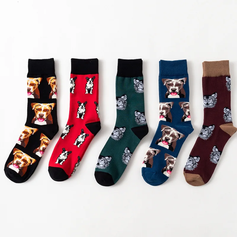 Men's socks fashion tide socks trend dog casual socks autumn and winter high tube men's cotton socks Men's socks fashion tide socks trend dog casual socks autumn and winter high tube men's cotton socks