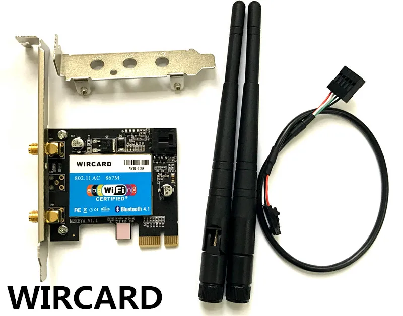 Wlan адаптер 2-в-1 WR-135 убийца Беспроводной 1535 802,11 A/b/g/n/ac+ Bluetooth 4,1 PCI-EX1 Wi-Fi сетевой карты 867 Мбит/с для настольных компьютеров