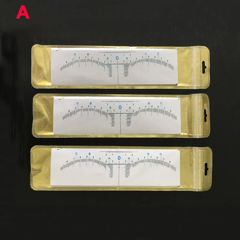 Профессиональный Перманентный макияж поставка микроблейдинг бровей линейка стикер одноразовые измерения бровей инструменты для трафаретов для начинающих - Цвет: Серебристый