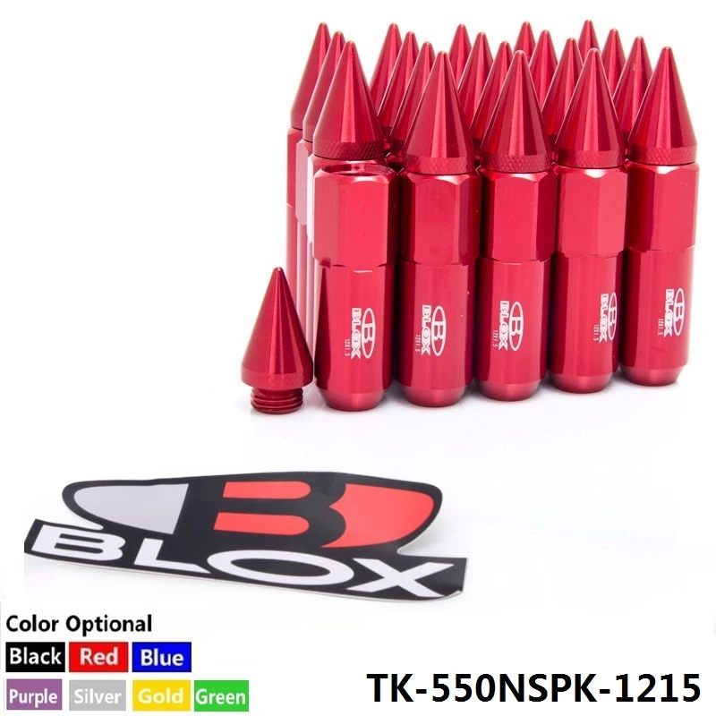 TANSKY - 20PC Blox JDM Style Aluminum Extended Tuner Wheel Lug Nuts With Spike For Wheels Rims M12X1.5 TK-550NSPK-1215