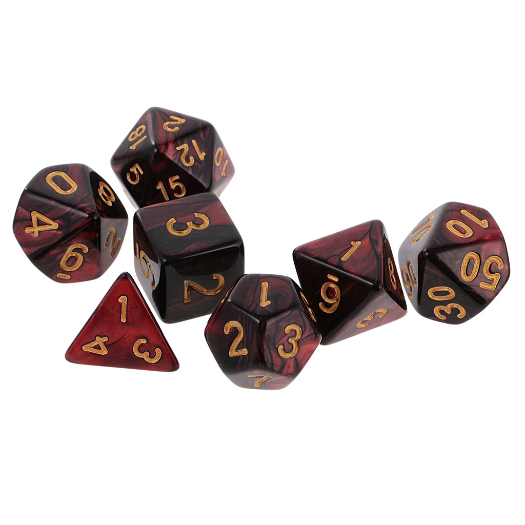New 7PCS Two Colors Polyhedral Dice 16mm for Dungeons and Dragons Table Games Party Colorful Accessories for Board Game