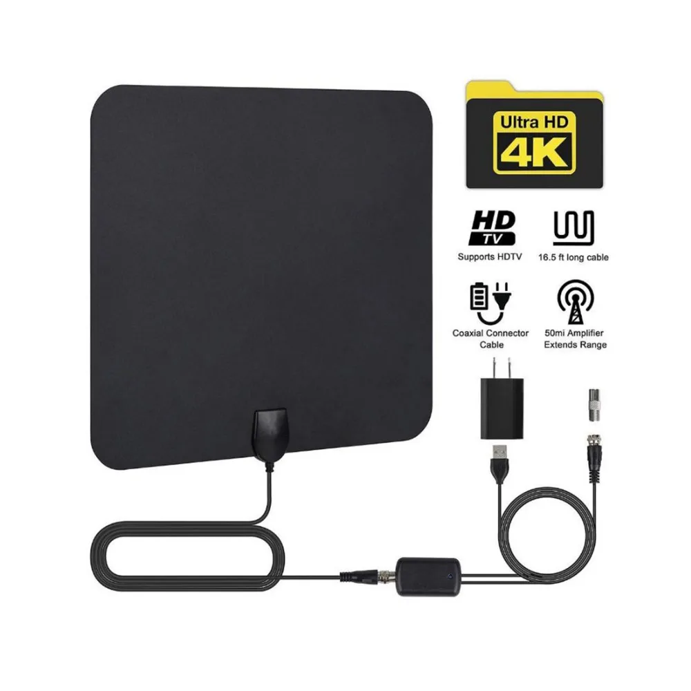 

1PC HDTV indoor antenna ATSC 174~240/470~862MHz DVB-T2 28DBI high gain aerial with F male connector NEW
