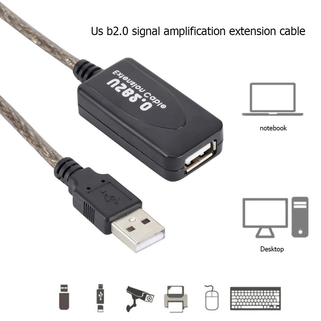  USB 2.0 extension cable 20M/15M/10M Male to Female Active Repeater Extension Extender Cable Cord US