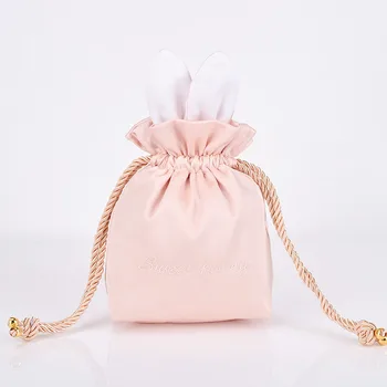 

10PCS / LOT Women Cosmetic Bag Toiletry Pouch Travel Wash Pouch Portable Pure Color Cartoon Cute Rabbit Makeup Bag