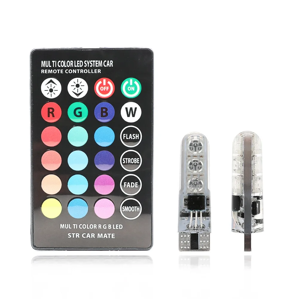 Carsty RGB T10 W5W Светодиодные Габаритные фонари для автомобиля SMD Led 194 168 лампочка с