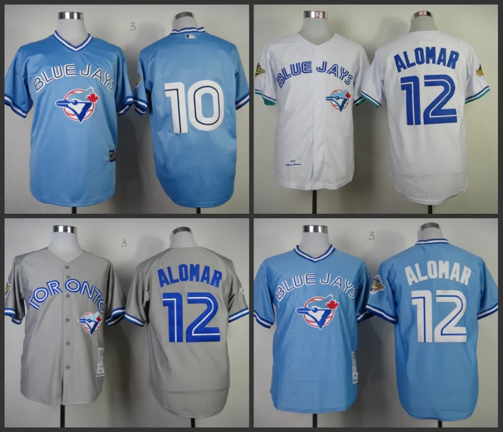 Cheap mens Toronto Blue Jays10 Vernon Wells 12 Roberto Alomar jersey