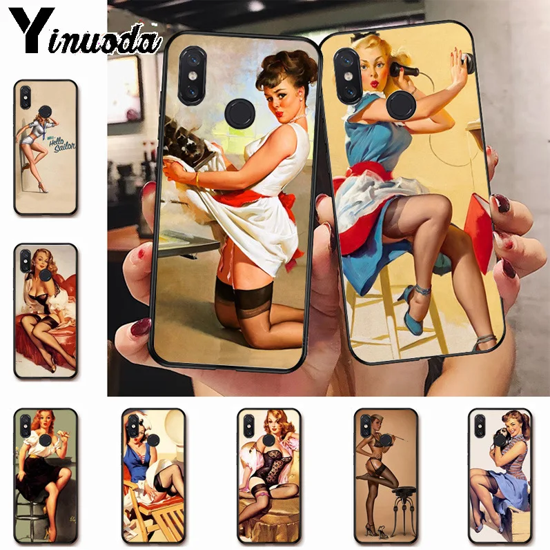 

Ynuoda PinUp Girls Pin Up Girl Newest Super Cute Phone Cases for xiaomi mi 8 se 6 note3 redmi 5 5plus note 5 case coque