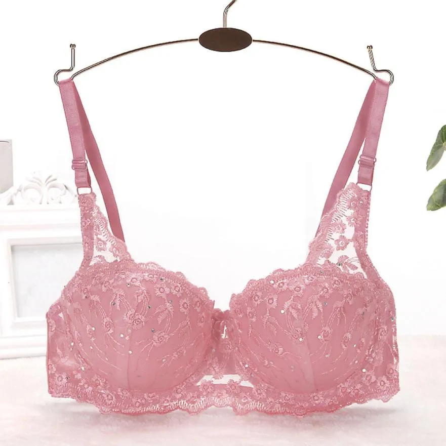 

Women Push Up Bras Deep V Underwire Adjustment Plunge Lingerie Underwear B Cup Ultrathin Padded Lace Brassiere pushup bralette