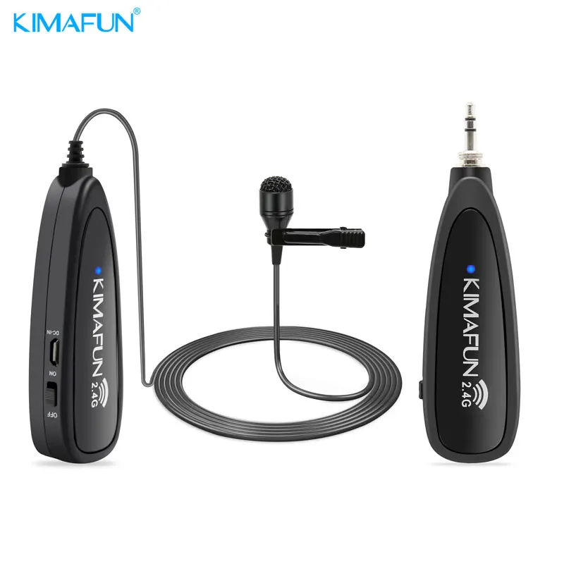 

KIMAFUN KM-G130-1 2.4G Wireless Lavalier Clip On Lapel Microphone For PC,Laptop,Smartphone,Tablet,Portable PA Sound System