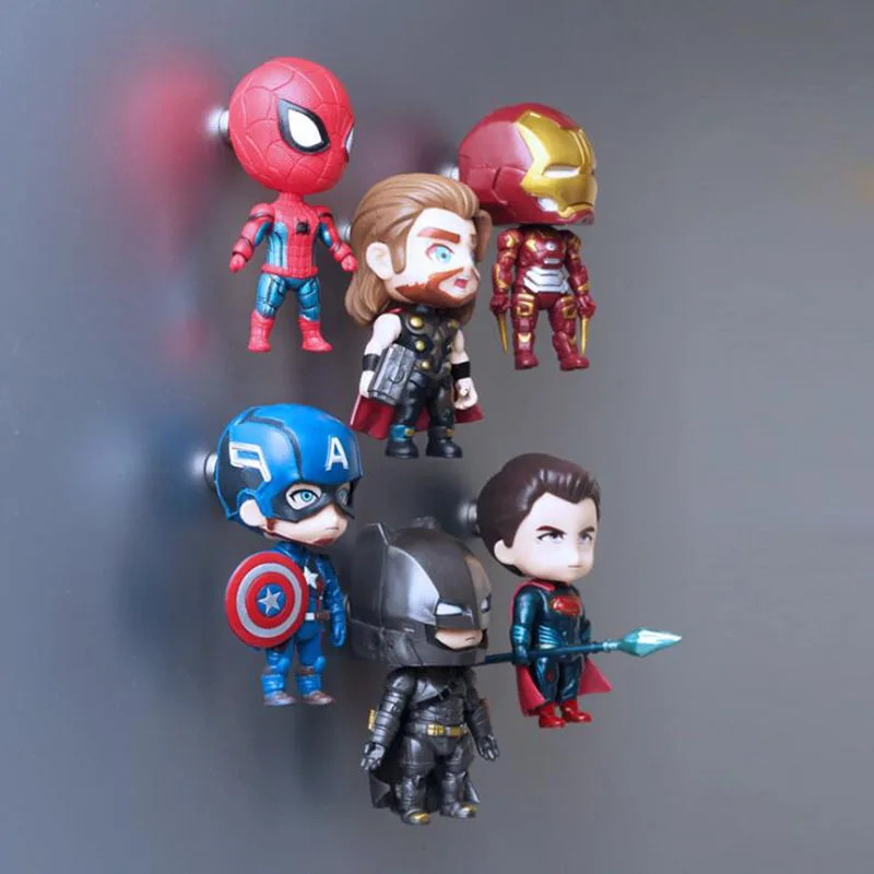 

Kids Magnet fridge decor 3D Stickers Cartoon Creative PVC Home Cute Avengers Spider-Man Raytheon Iron Man Message Posts Ornament