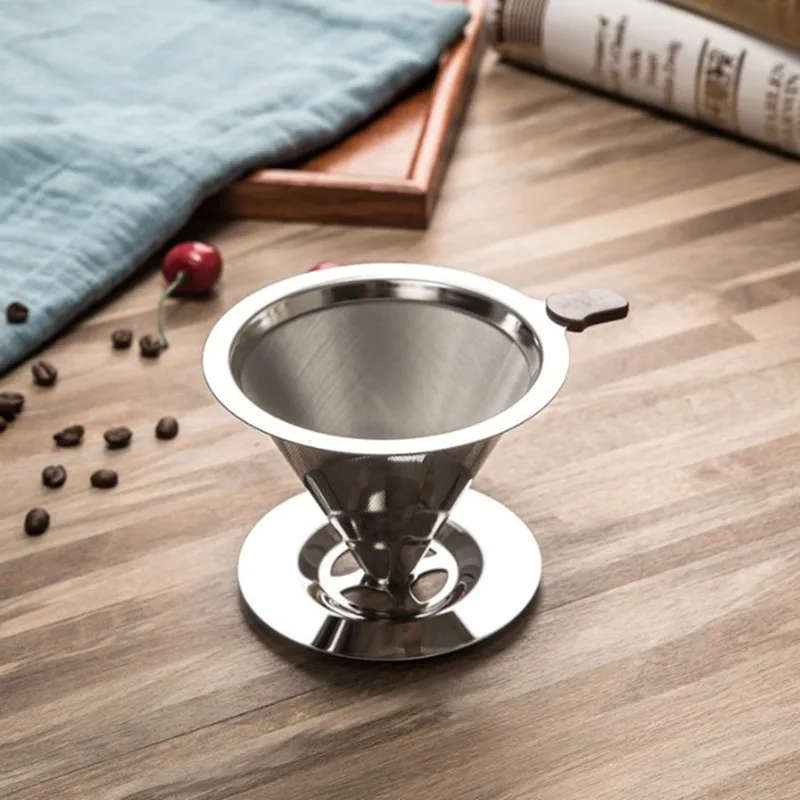 

Reusable Coffee Filter Holder Washable Stainless Steel Brew Drip Coffee Filters for Espresso Manual Coffee Bean Mill Grinder