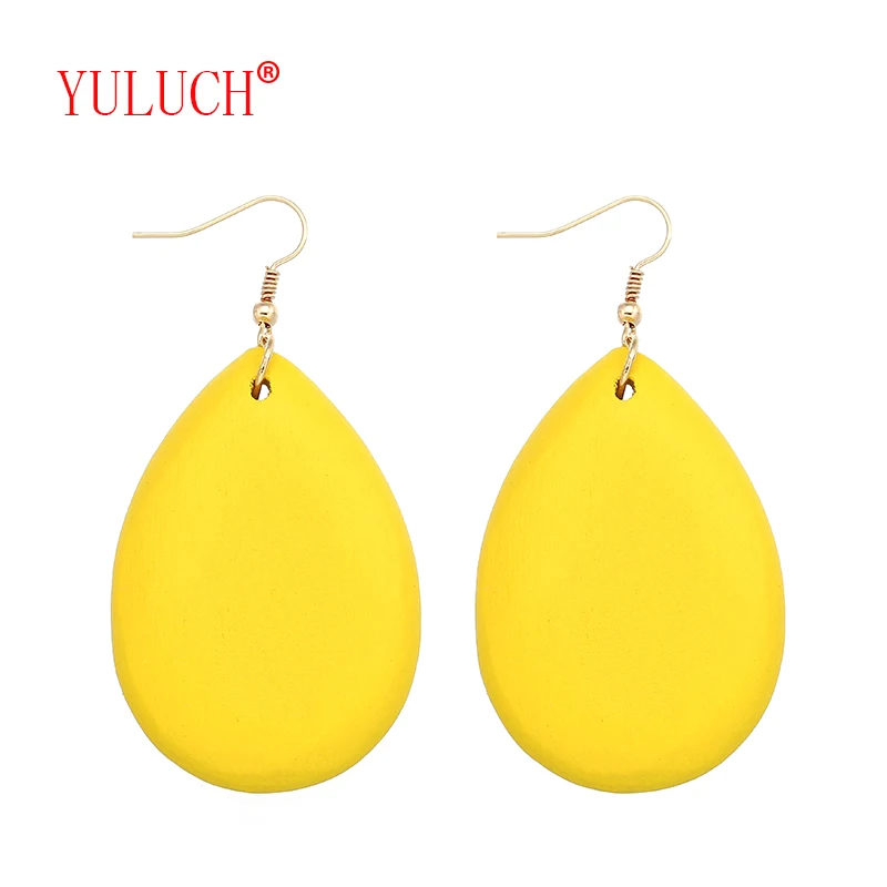 

The Latest Design 6 Colors Wooden Water Drop Pendant for The National Fashion Woman Earrings Jewelry Accessories Gift