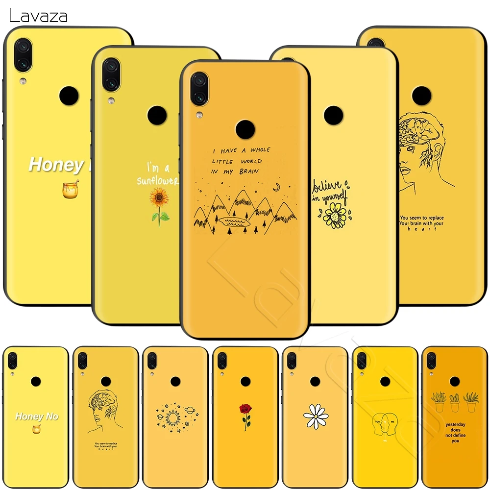 Лаваза желтый эстетический чехол с принтом для Xiaomi 9T Pro CC9 A3 Redmi K20 7A Huawei Honor 20 9X P20 Lite