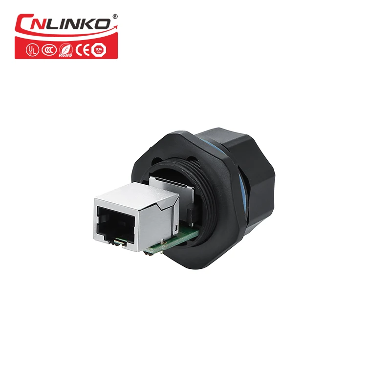 Панельное крепление Cnlinko M24 Ethernet наружный разъем 8p8c IP67 водонепроницаемый мама