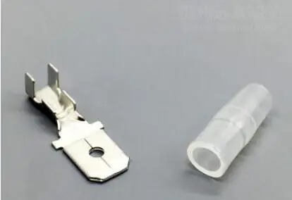 Spedizione Gratuita 100 Pz 6.3 Spina Terminali A Molla + Giacca Spina Maschio Connettore Maschio Spina Spina Di Cablaggio In Rame Molla 100