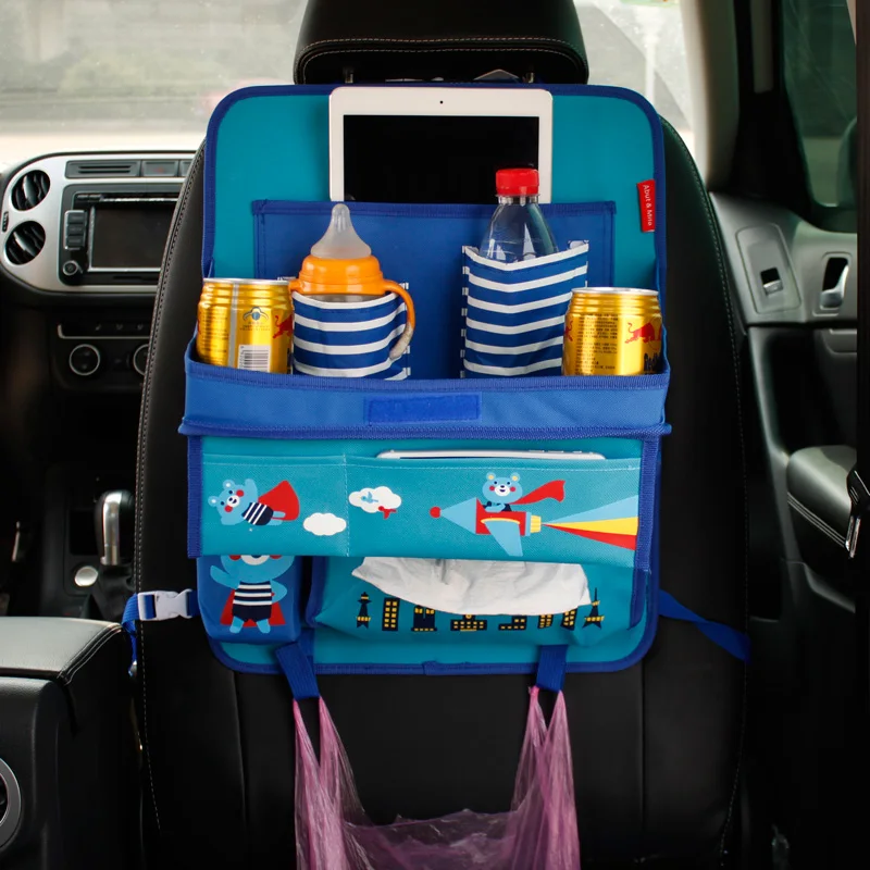 Милый мультяшный Складной автомобильный органайзер для детей, мульти карман, коробка для хранения, сумка, Оксфорд, обеденный стол, автомобильное сиденье, назад, органайзер, сумка