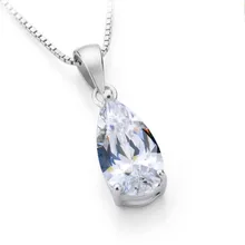 2.56ct Pureness капли воды кулон Королевский дизайнер безупречные украшения товаров горный хрусталь алмаз Цепочки и ожерелья