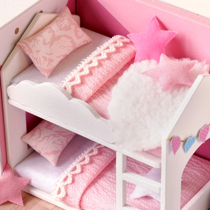 Dream Angel DIY Doll House Furniture Miniature Dollhouse Cute Families House Casinha De Boneca Lol House Kids Toys Gifts