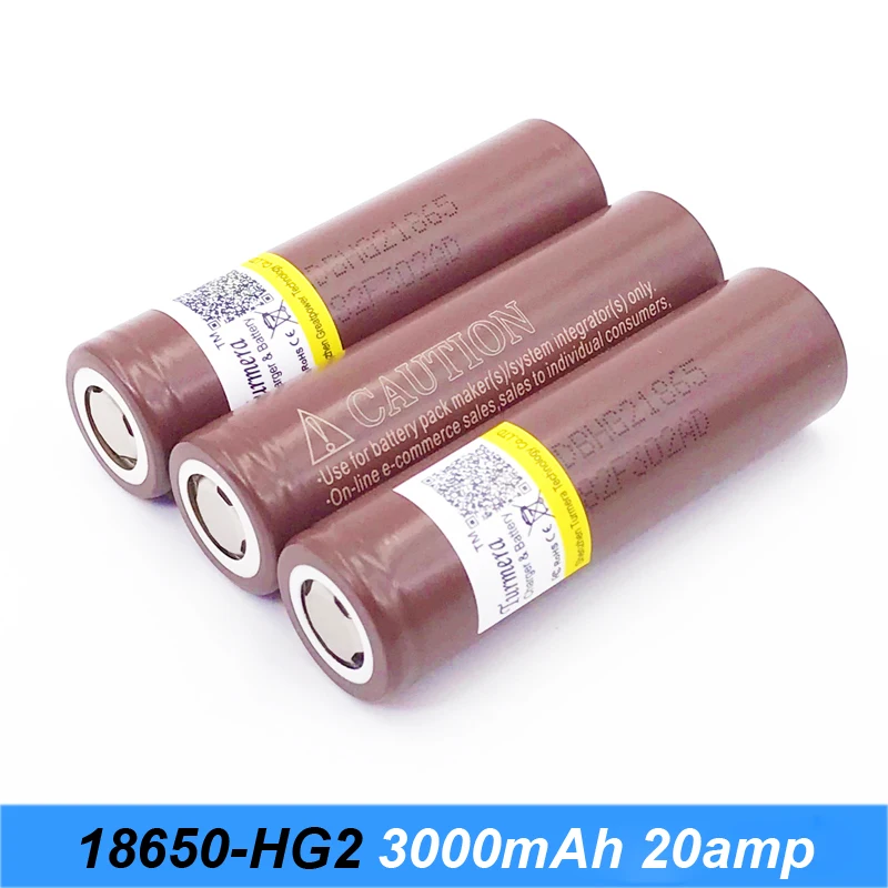 

NEW HG2 18650 3000mah 30A electronic cigarette Rechargeable batteries power high discharge 30amp large current Vape mod use JY16