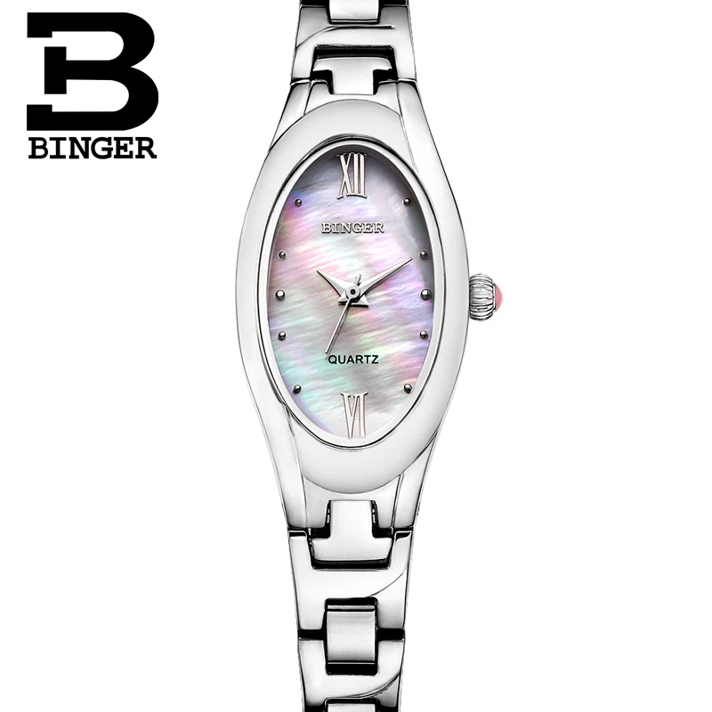Швейцарские Binger женские часы модные роскошные часы кварцевые часы женские сапфировые полностью из нержавеющей стали наручные часы B-3022L-4 - Цвет: Item 4
