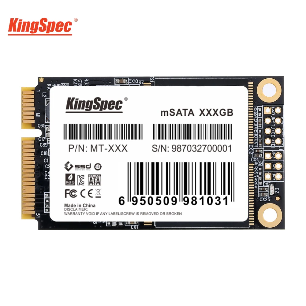 SSD-накопитель Kingspec 64 ГБ mSATA оригинальный внутренний жесткий диск MT-64 твердотельный диск диско HDD mini SATA HD 60 ГБ SSD для ноутбука Настольные