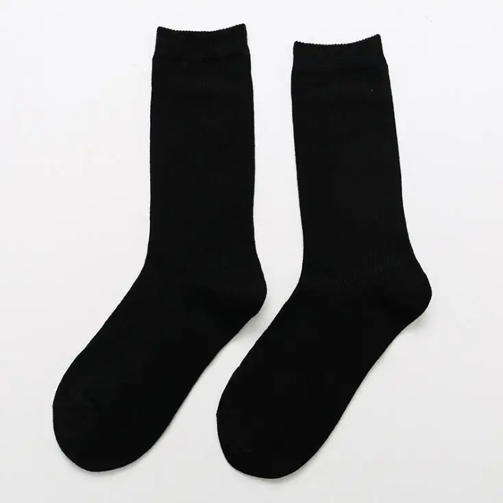 Women long cotton socks high tube lovely soft short sock breathable sweat-absorbing casual long vintage socks hosiery - Цвет: Черный