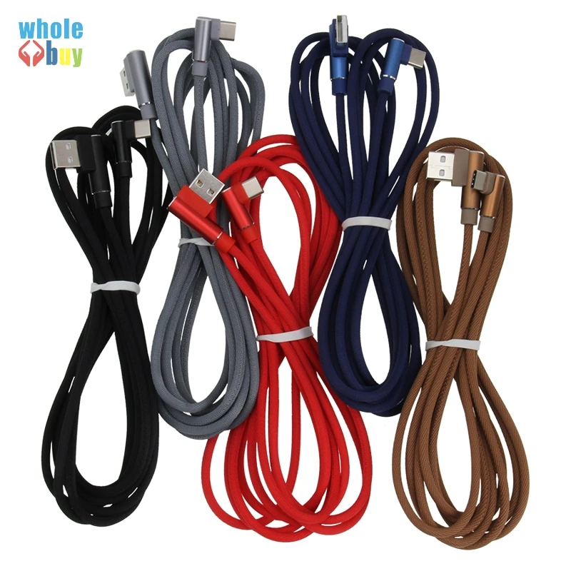 1M/2M/3M 90 도 패브릭 USB 케이블 5Pin 8Pin c형 충전기 어댑터 아이폰 삼성 갤럭시 S8 S9 화웨이 50 개/개