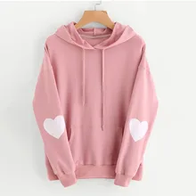 Новинка года Для женщин с длинным рукавом и изображением сердца, свитер с капюшоном Блузка для девочек с узором в виде сердца; свитер для йоги