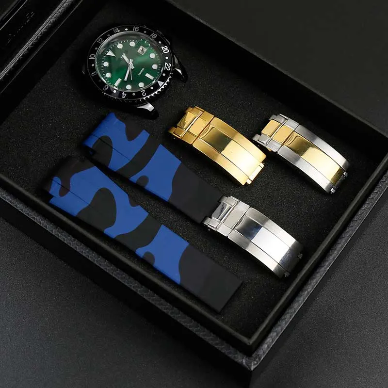 Мужской Камуфляжный резиновый ремешок 20 мм для ремешка Rolex женские мужские