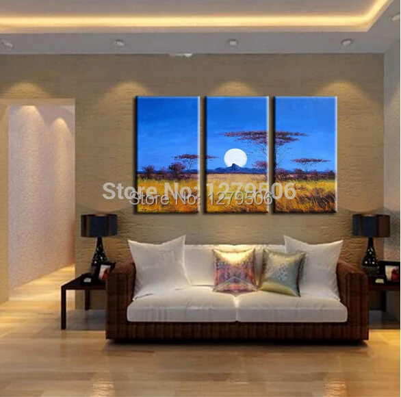 

Hand Painted Abstract Oil Paintings On Canvas Hang Picture Round Moon For Living Room Wall Decor Paintings