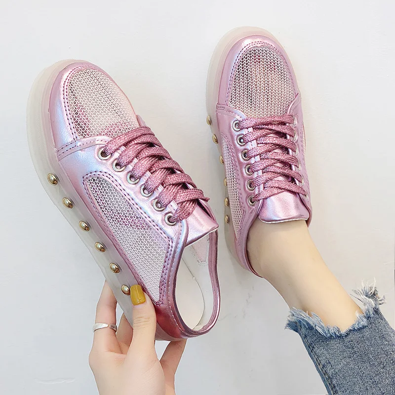 

NEW Sport Sneakers Women 2019 Summer Women's Shoes Fashion Sport Rivet Sneakers Summer Rivet Sport Sneakers Size 35 36 37 38 39