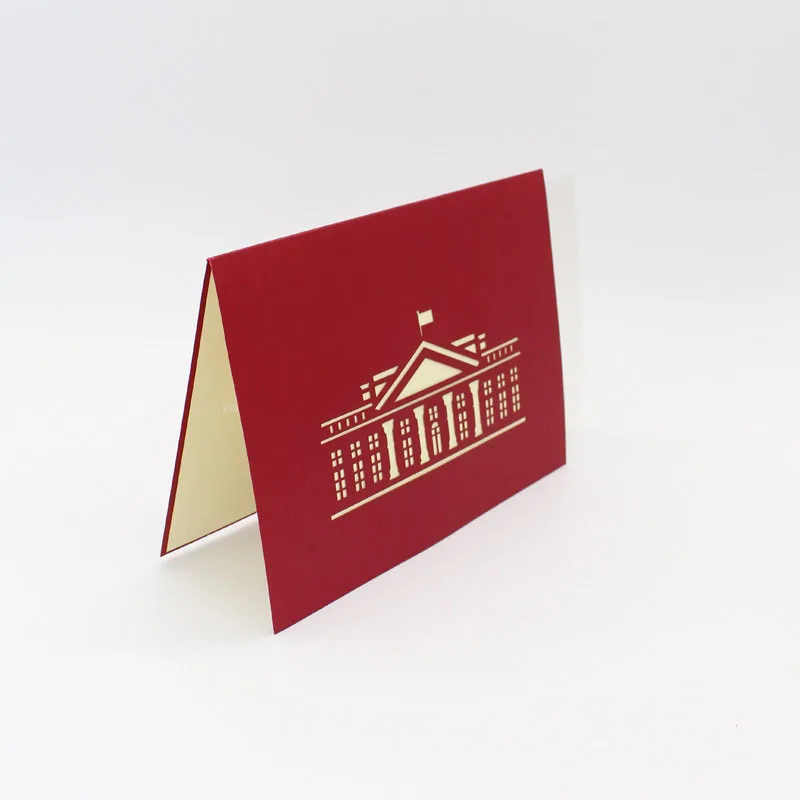  3D Laser Cut Handmade The White House Washington Paper Invitation Greeting Cards PostCard Business  - 32793318703
