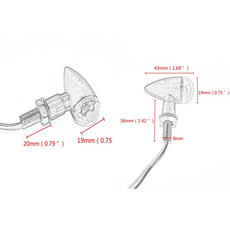 2 шт. 12V металлический светодиодный мини пуля сферическая линза световые указатели поворота для мотоцикла Уличный спорт велосипеды заказной модулятор