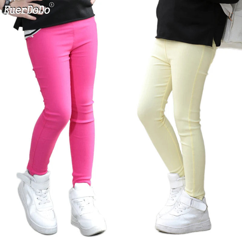 

Girls Trousers Pencil Pants For Girls Spring Autumn Candy-colored Children Girl Tight Pants School Trousers Kids