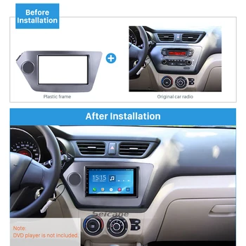 

Seicane 2Din Car Dashboard Fascia Frame Refitting Panel Install Cover Trim Kit For 2011 2012 KIA Rio OPTIMA K2