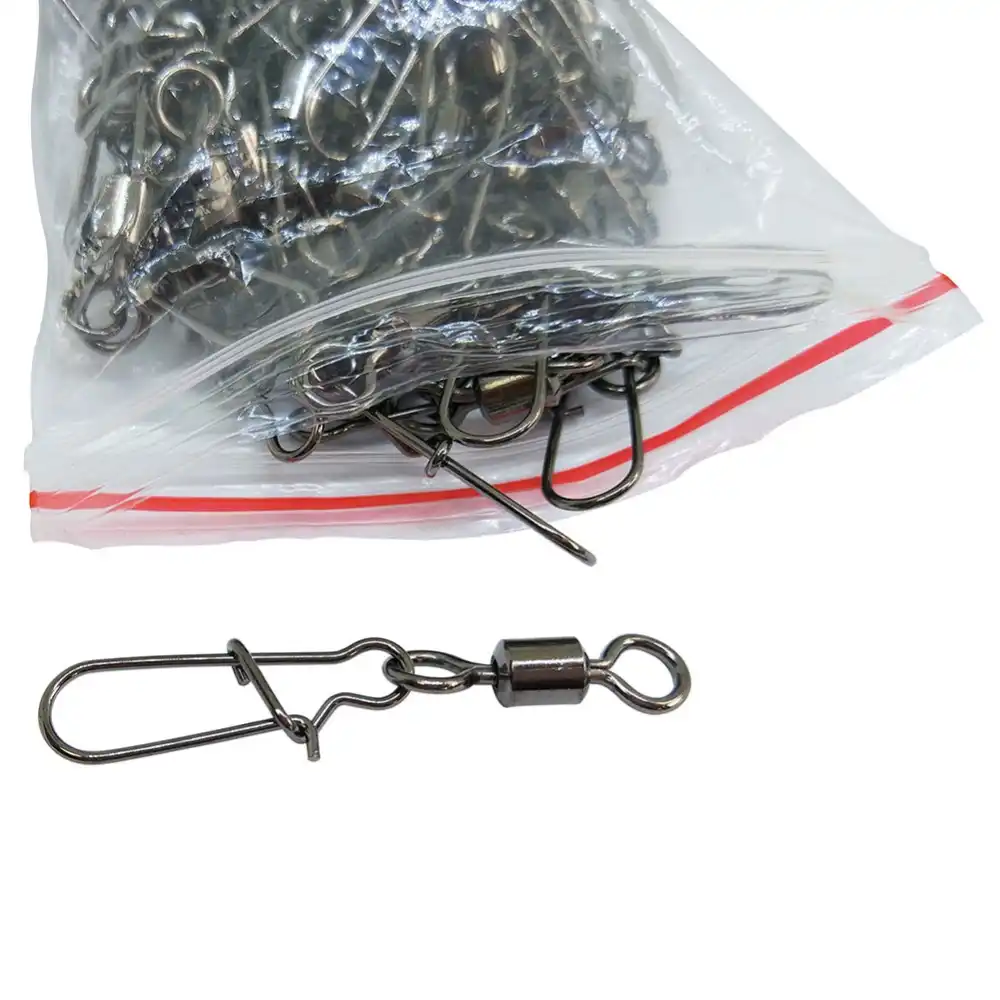 200pcs Stainless Rolling Swivel Nice Snap Lure Connector Fishing Swivels S/_fr
