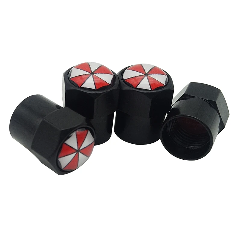 

Car styling 4pcs Car UMBRELLA CORPORATION Resident Evil Badge Wheel Tire Valve Cap Auto Tyre Dust Cap car Accessories