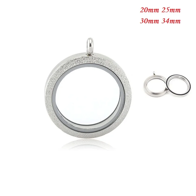 

(20mm 25mm 30mm 34mm) Stainless Steel Waterproof Locket Silver Shine Floating Locket Pendant Floating Charm Memory Locket