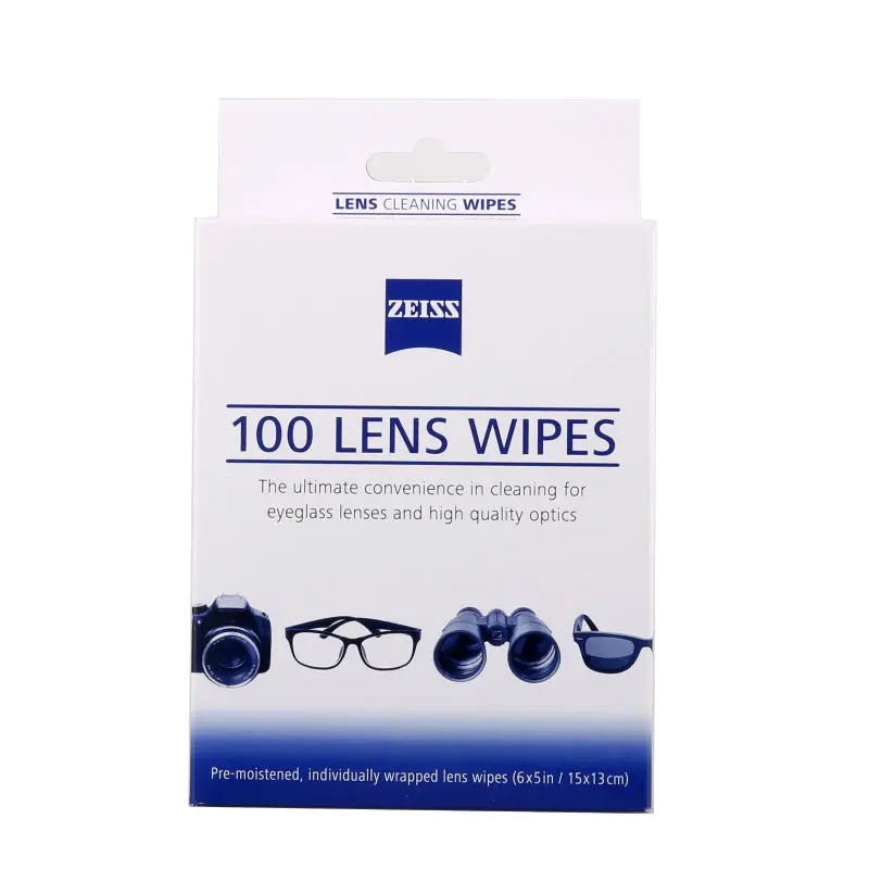 Zeiss предварительно увлажненные салфетки для линз, очищающие Линзы для очков, солнцезащитные очки, Объективы для камер, сотовый телефон, линза для ноутбука, одежда, 60ct упаковка