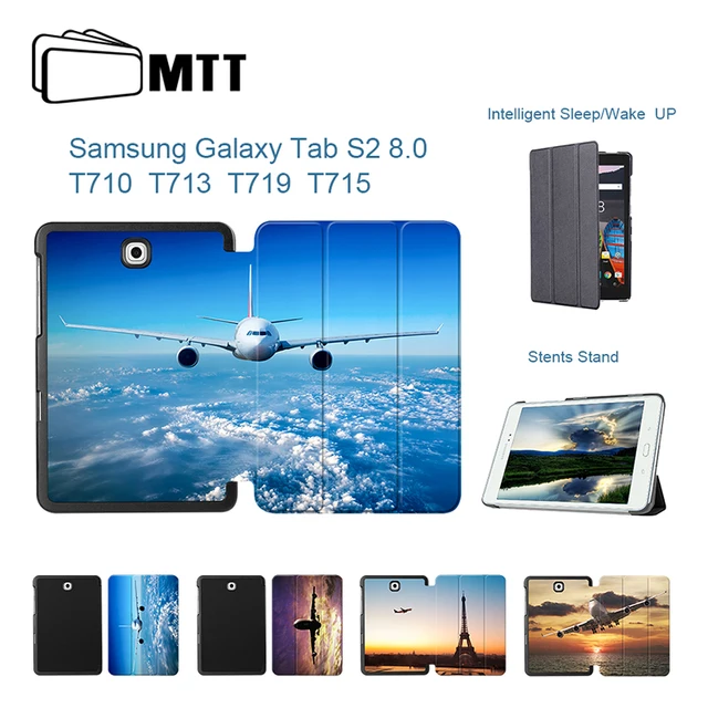 Best Price MTT Fashion Airplane Tablet Case for Samsung Galaxy Tab S2 8.0 inch SM-T710 T715C T715 T719 Stand Fold Leather Protective Cover
