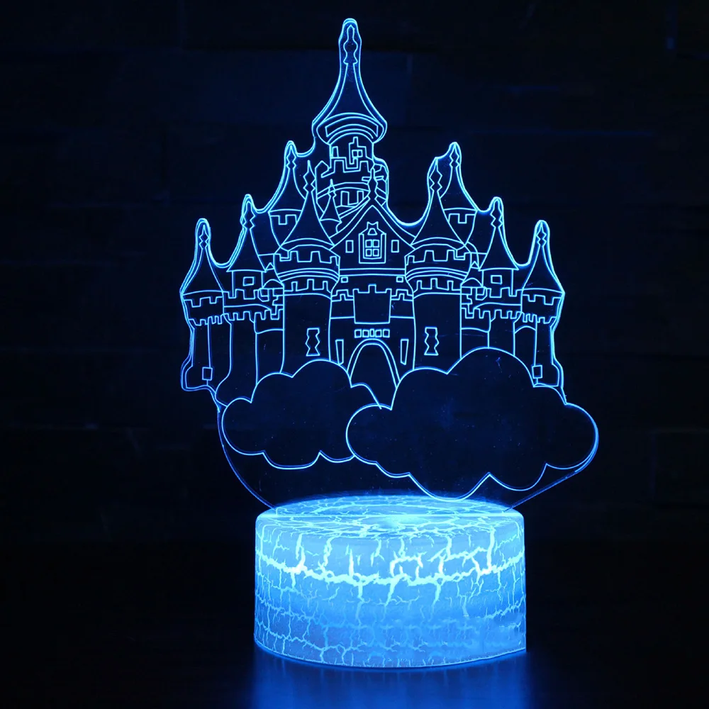 

Home Office Atmosphere Decor Creative 3D NightLight Led Colorful Cloud Castle Table Lamp Usb Romantic Lighting Lighting Fixture