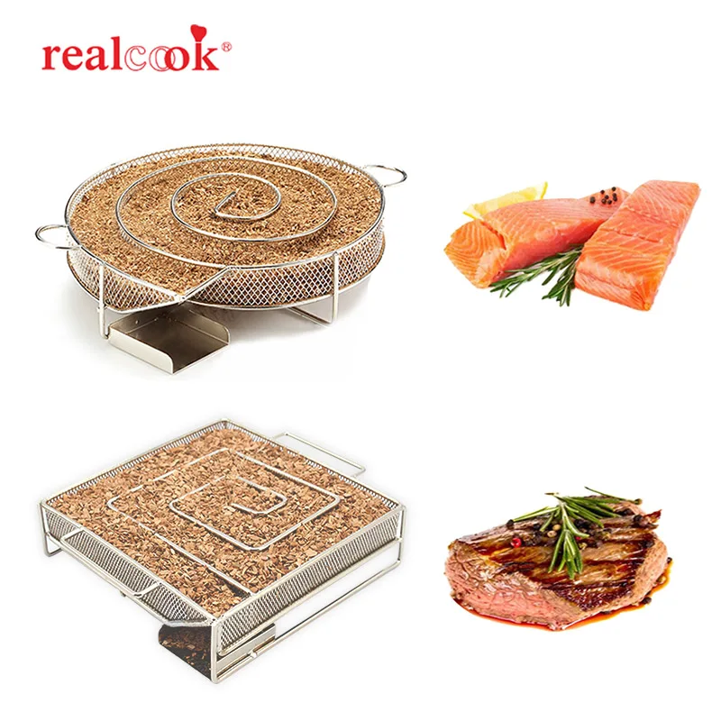 Генератор холодного дыма Realcook Круглый Деревянный чип гриль для барбекю на