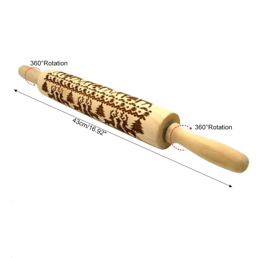 35 см 43 см рождественские тисненые Деревянные Скалки олень; Снежинка печенья печенье, фондан, пирог тесто выгравированный ролик