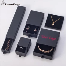 500 шт., Пользовательский логотип бумажная коробка Шкатулка; шкатулки для украшений 4 размера для упаковки кольца кулон браслет коробка