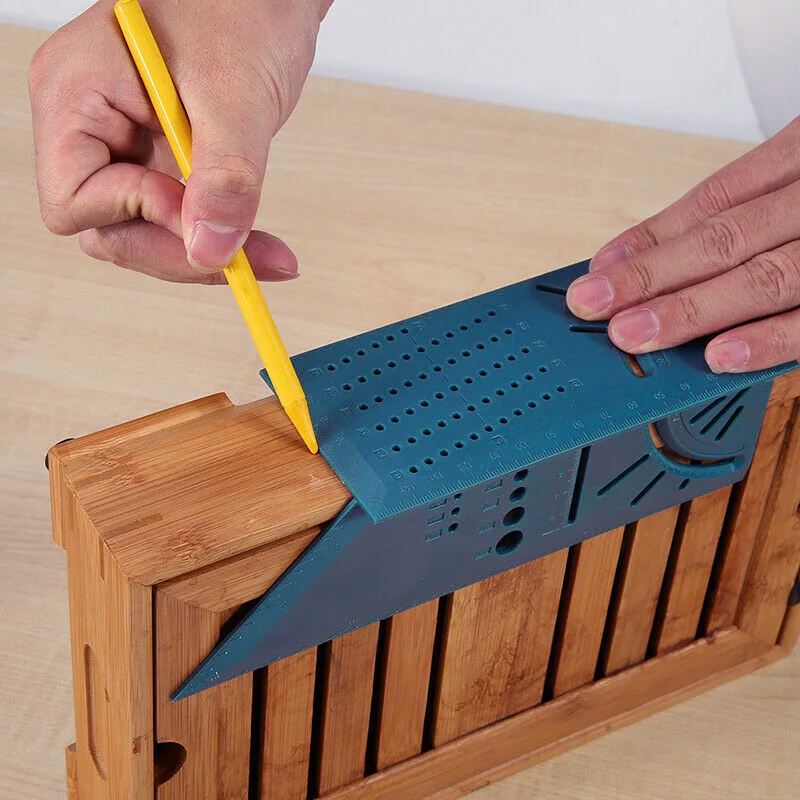 

3D Mitre Angle Measuring Ruler Square Size Measure Tool for Woodworking Home CLH@8
