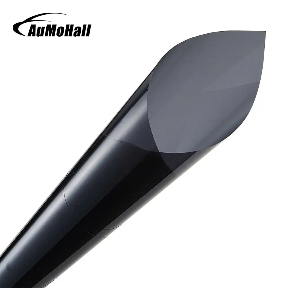 AuMoHall 50*300 см черная оконная тонированная пленка, стекло 25% рулона, 1 слой, авто дом, коммерческий УФ + изоляция, автомобильная Тонирующая пленка для бокового окна - изображение