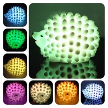 Popular LED Hedgehog Night Light Desk Lamp Changeable-color Christmas Present Baby Light LED Bedside Lamp P25